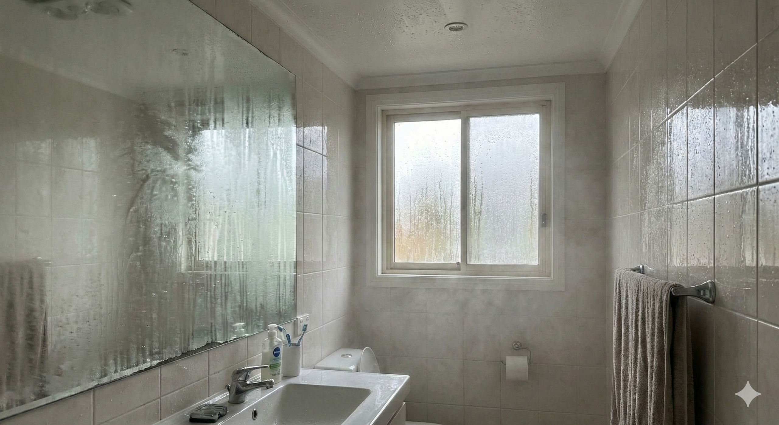 Condensación en baño: vapor, techo húmedo y riesgo de moho