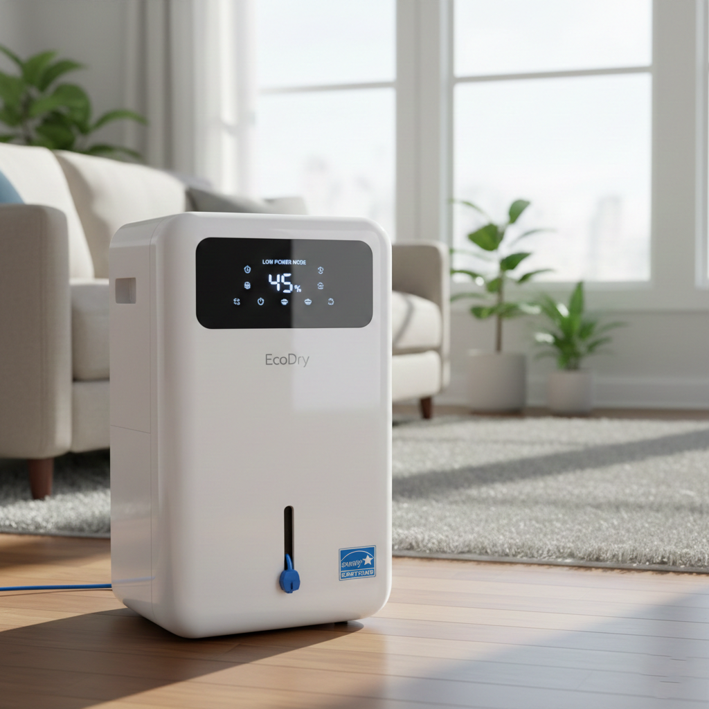 Deshumidificador de bajo consumo funcionando en casa