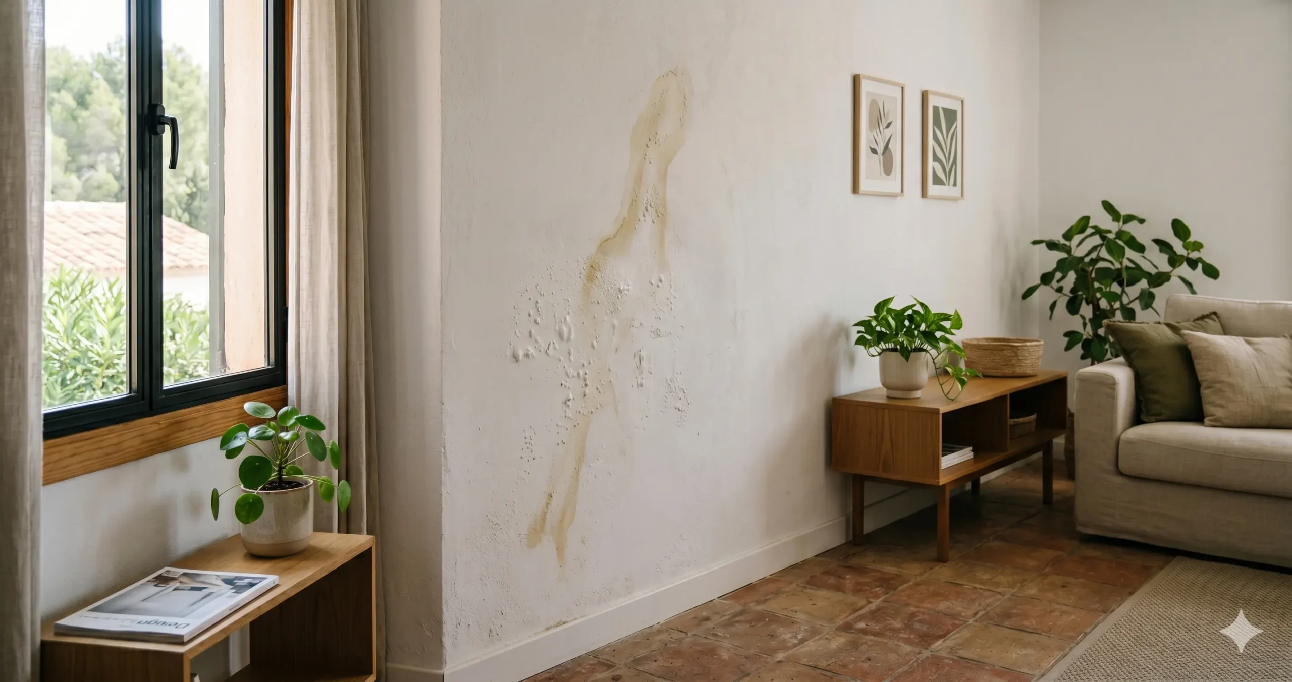humedad por filtración en pared