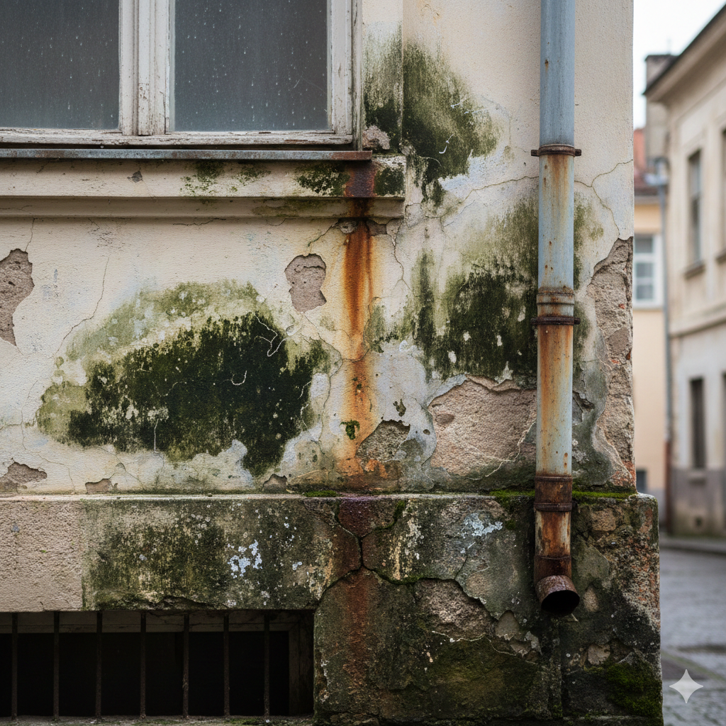Humedad por filtración en fachadas: manchas, grietas y entrada de agua por lluvia