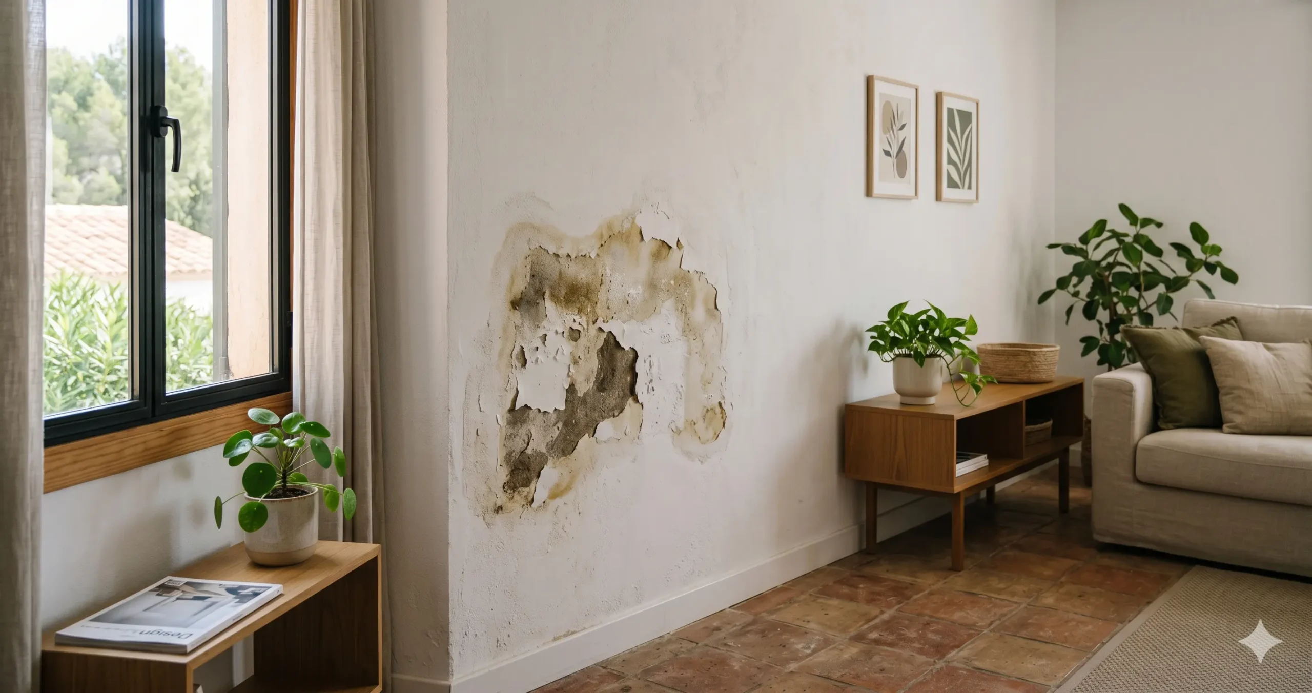 humedad por filtración en pared interior