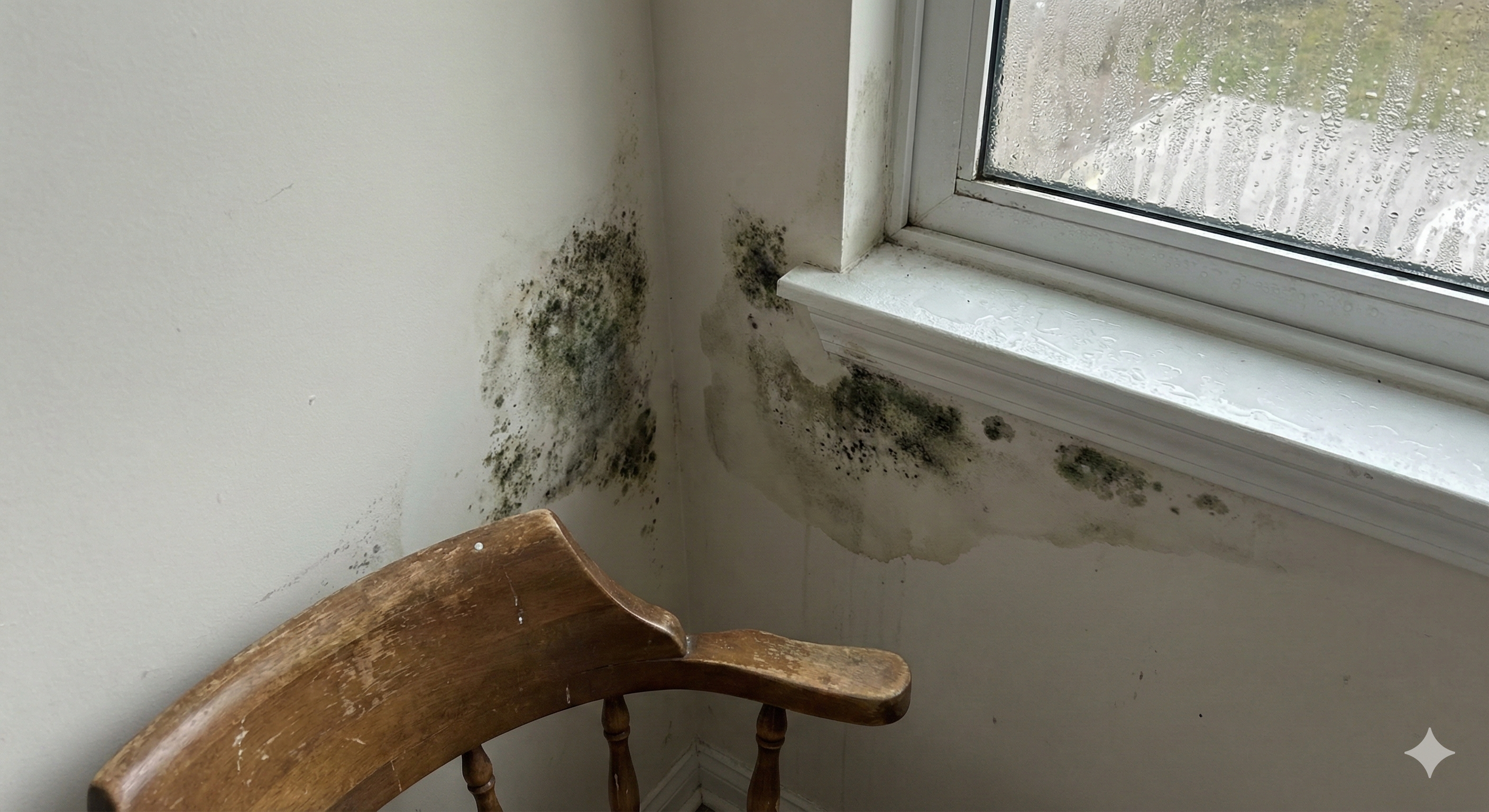 Moho en paredes por condensación: manchas negras en pared fría