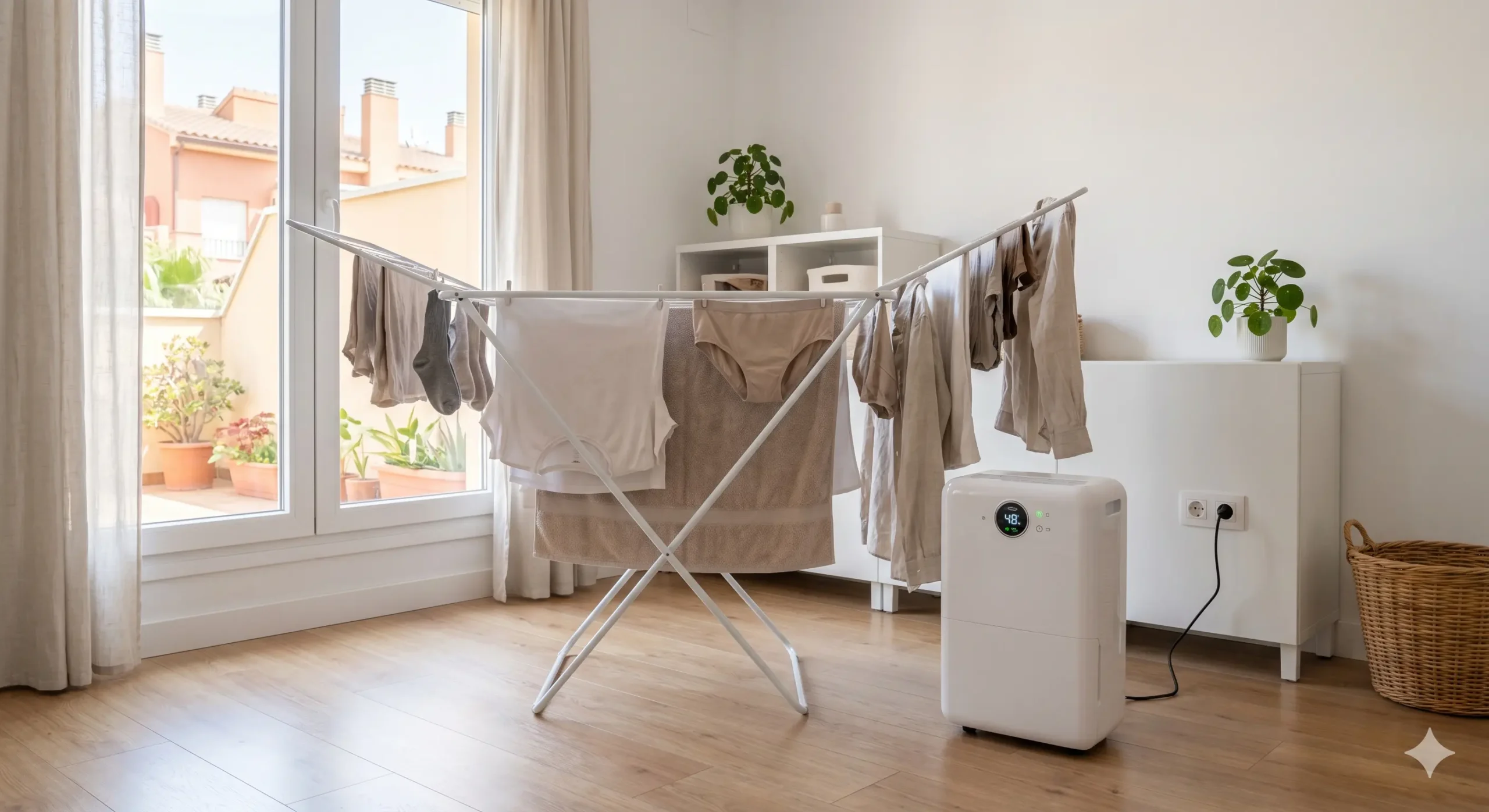 Secado de ropa en interior con deshumidificador