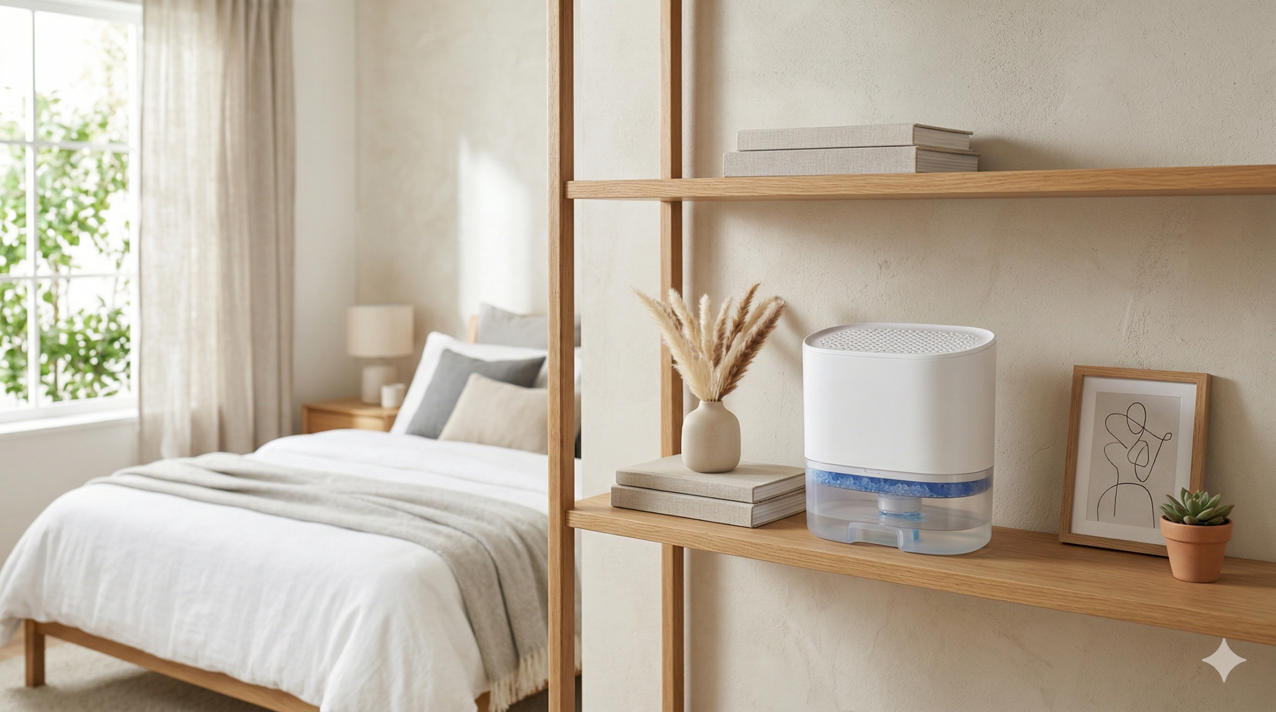 absorbedor de humedad doméstico en una habitación