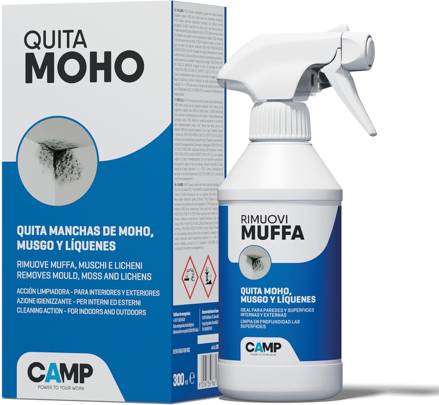 Camp Quita Moho gel antimoho para paredes porosas de yeso cemento y ladrillo