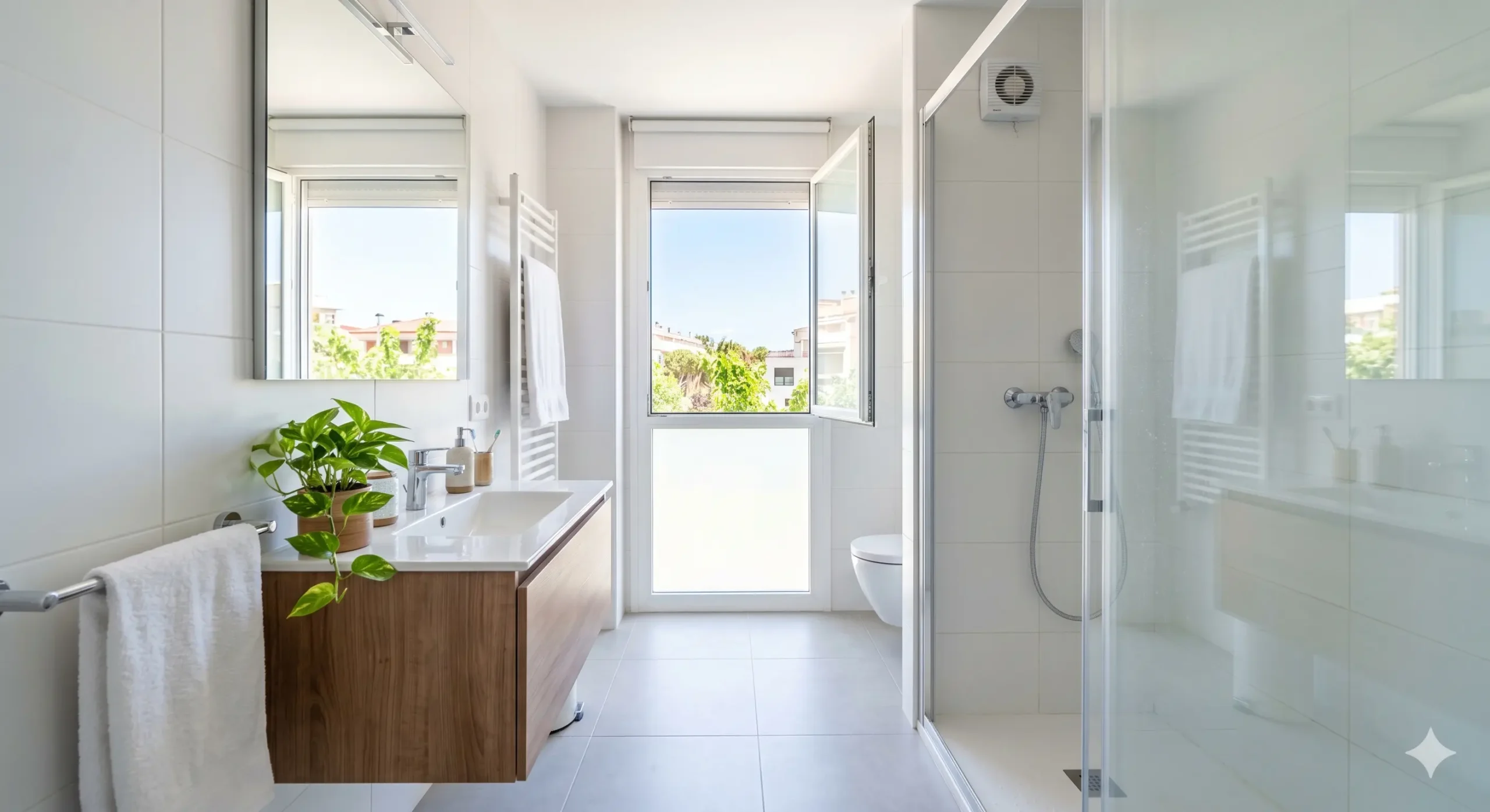 cómo evitar la humedad en el baño con ventilación correcta