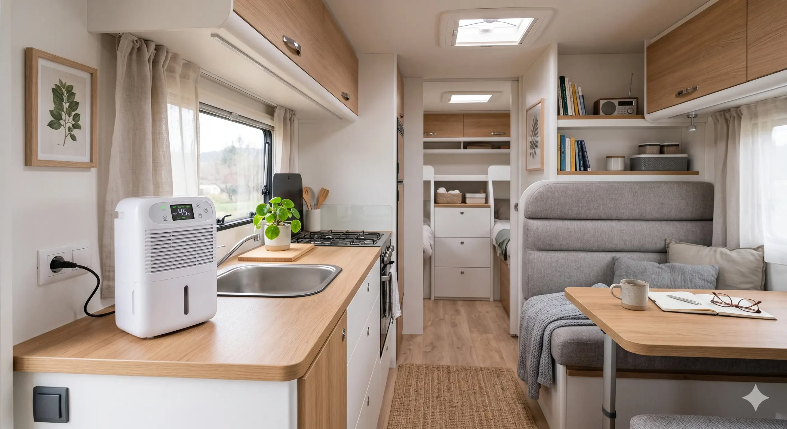 Deshumidificador dentro de una caravana o camper