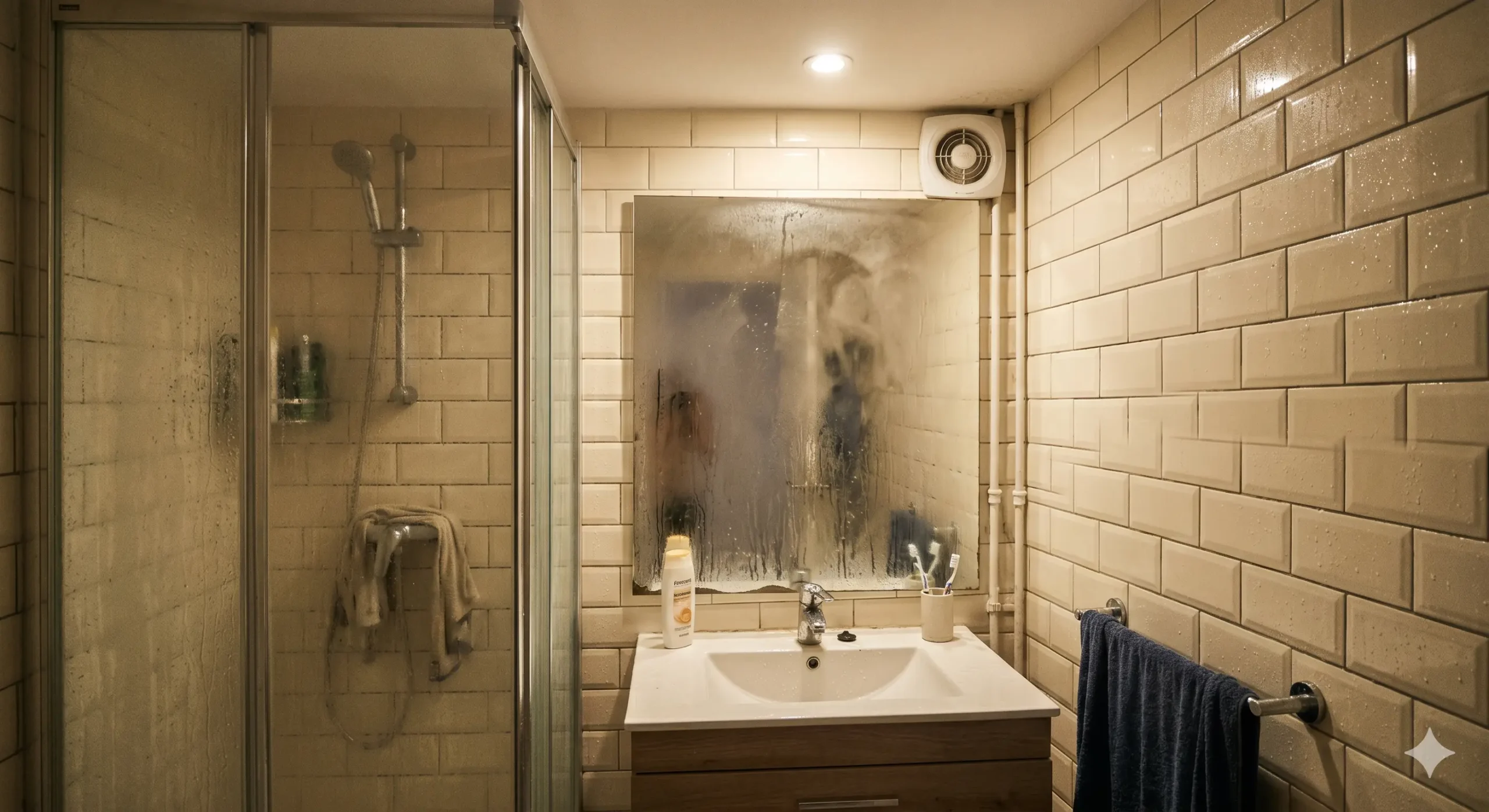 humedad en el baño sin ventilación natural