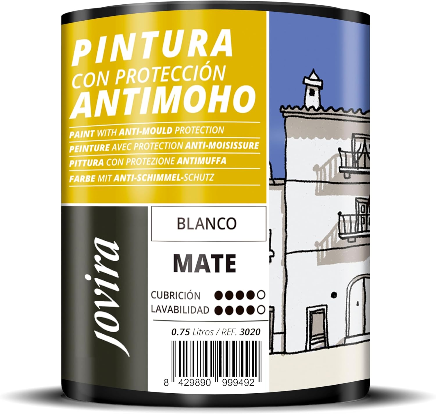 Jovira pintura antimoho 750 ml para tratar zonas puntuales con moho en paredes