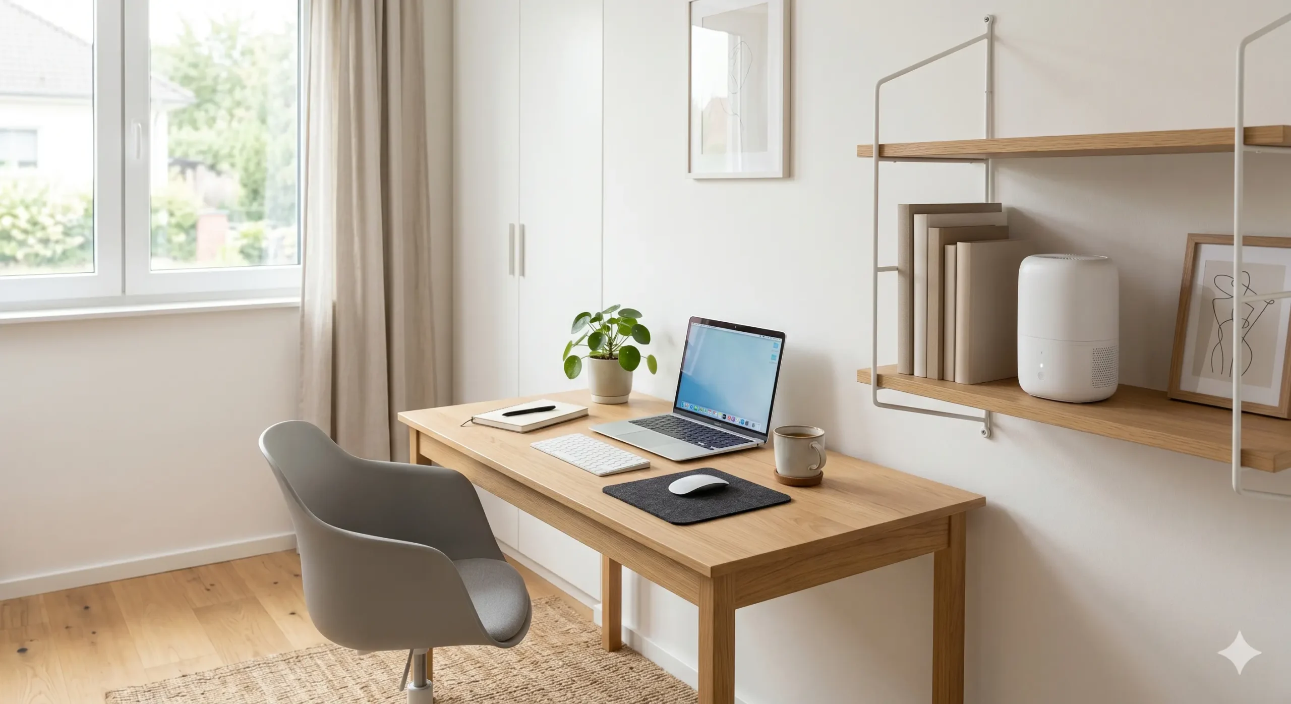 Mini deshumidificador en dormitorio