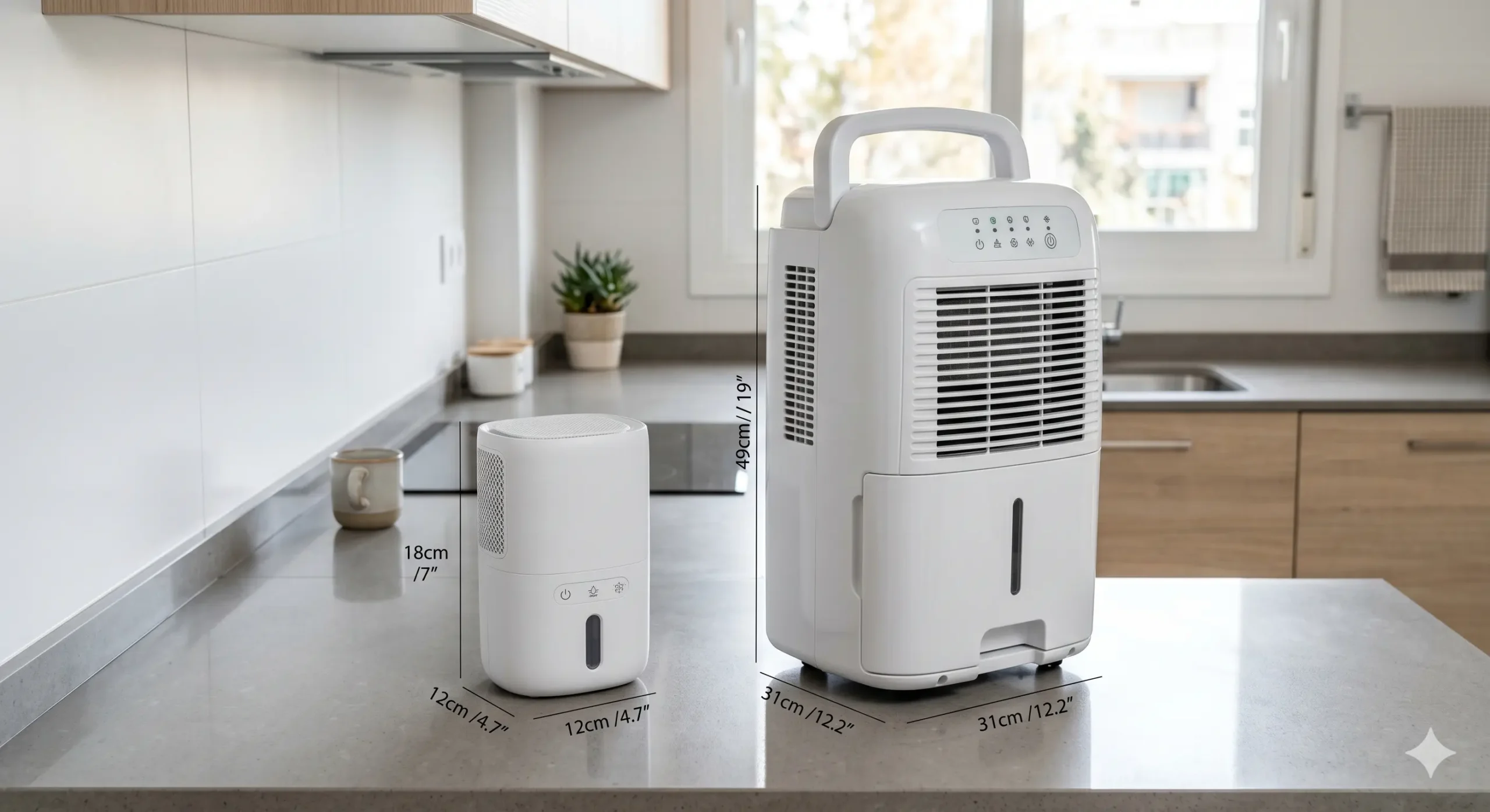 Mini deshumidificador frente a deshumidificador de mayor capacidad