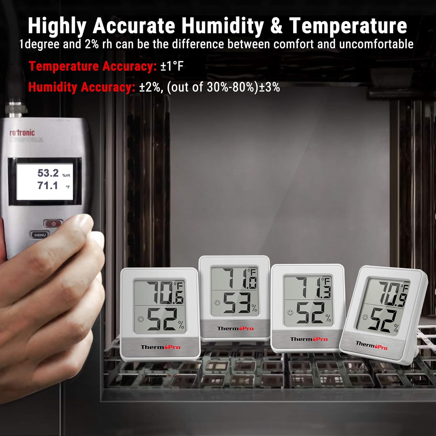 ThermoPro TP49 Pack 3 pantalla humedad