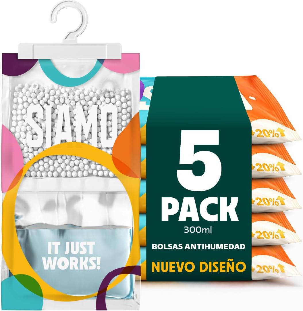 Bolsa antihumedad SIAMO con percha para colgar en armarios