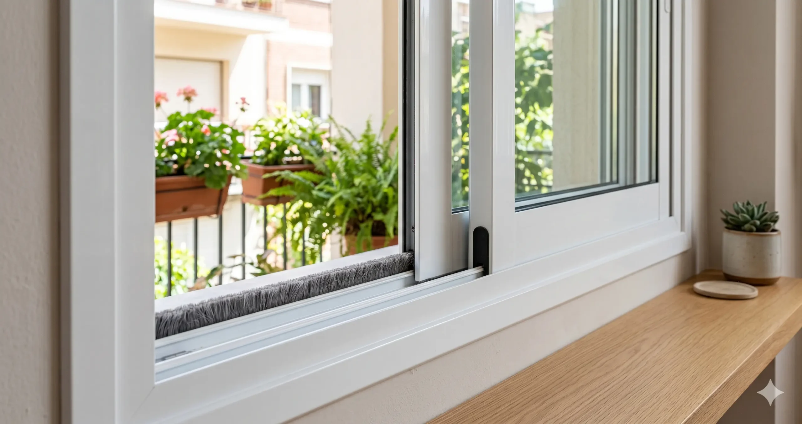 burlete de cepillo para ventana corredera en invierno
