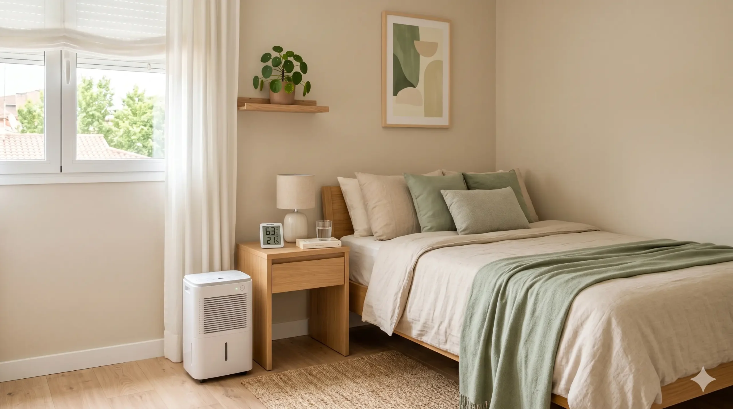 deshumidificador pequeño para humedad en dormitorio en invierno