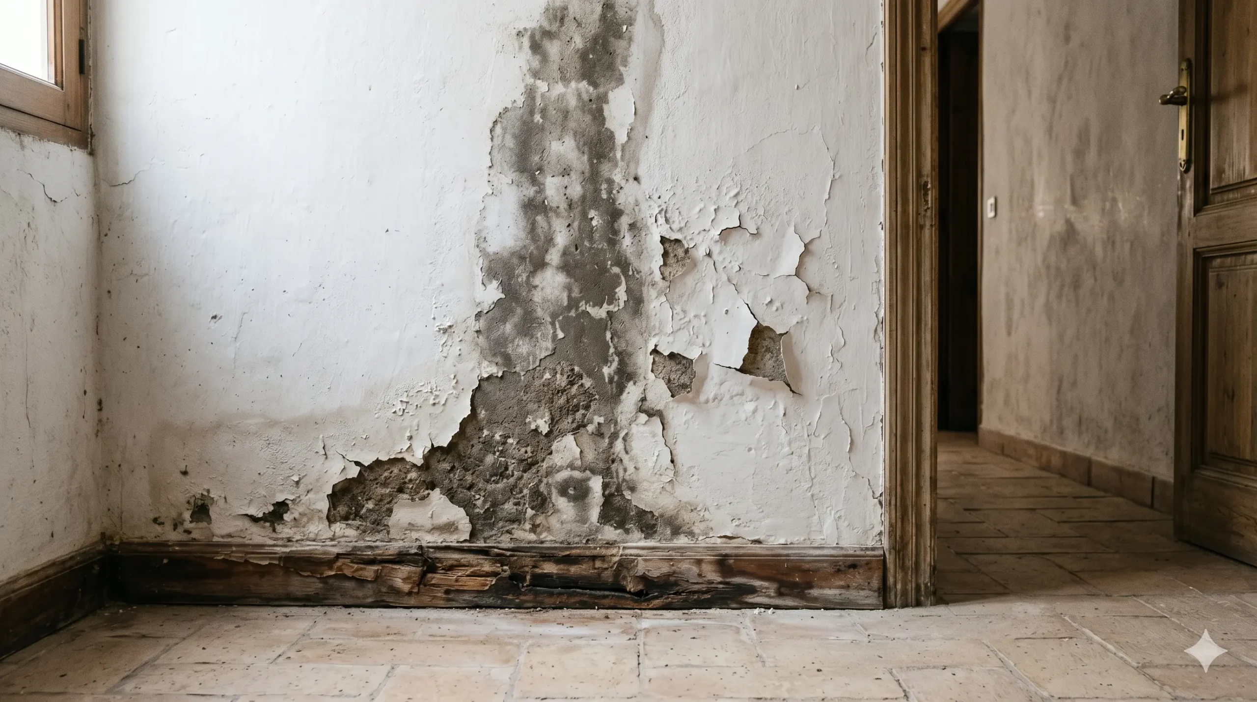 humedad por capilaridad en pared interior