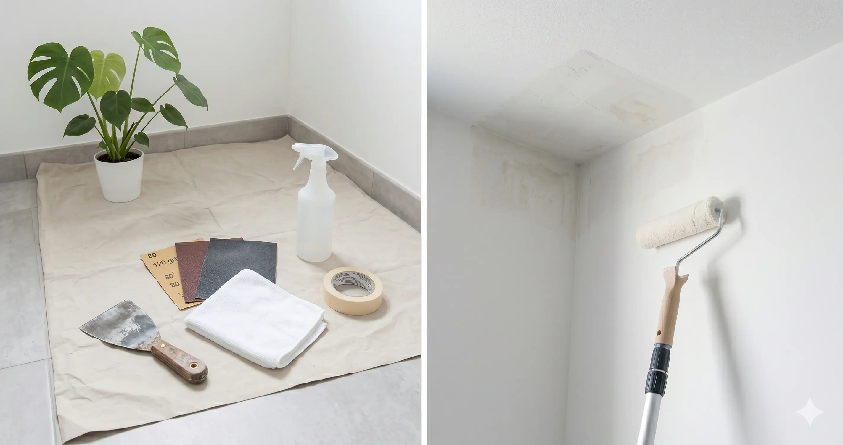 preparar pared antes de pintar con pintura antimoho limpiando humedad y moho