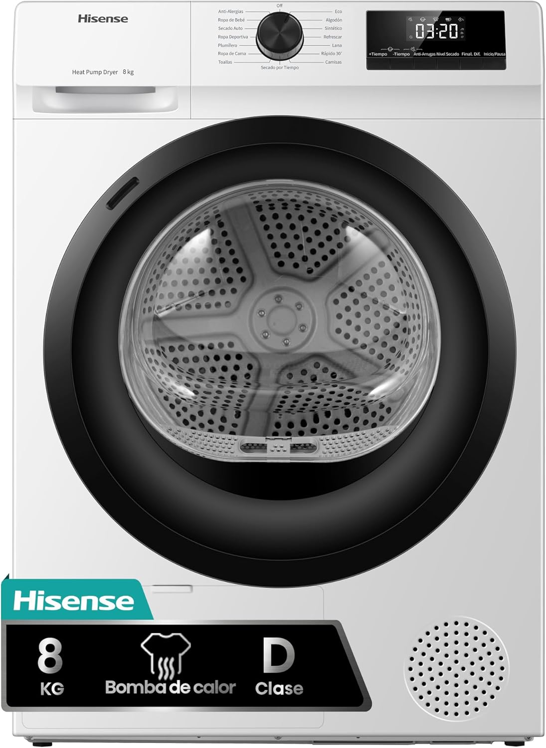 Hisense DHQE800BW2 secadora con bomba de calor clase D