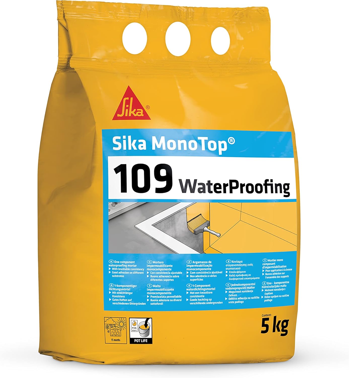 Sika MonoTop 109 mortero impermeabilizante para sótanos y muros